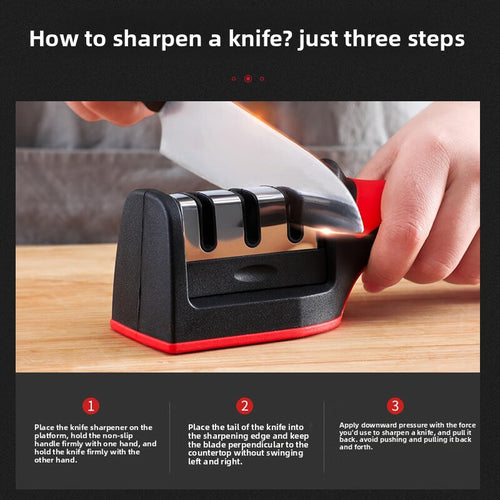 Handheld Three-Stage Kitchen Knife Sharpener